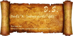Deák Seherezádé névjegykártya